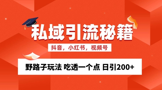 私域流量的精准化获客方法 野路子玩法 吃透一个点 日引200+ 【揭秘】-铜臭网