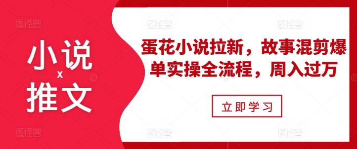 小说推文之蛋花小说拉新，故事混剪爆单实操全流程，周入过万-铜臭网
