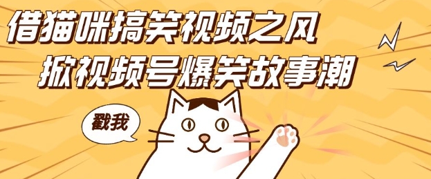 借猫咪搞笑视频之风，掀视频号爆笑故事潮，轻松日入四位数，无门槛快速入门!-铜臭网