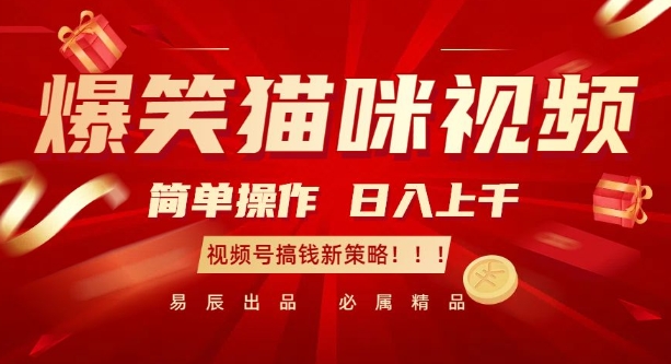 爆笑猫咪视频：简单操作，日入过K，视频号搞钱新策略【揭秘】-铜臭网