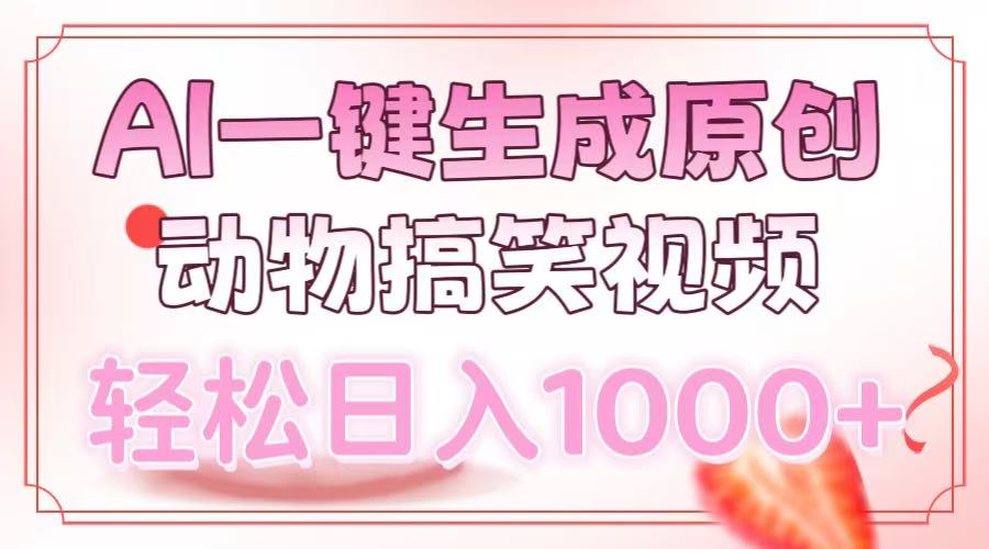 AI一键生成原创动物搞笑视频，轻松日入1000+-铜臭网