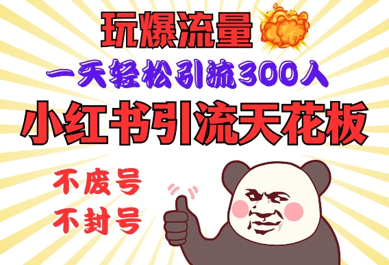 小红书引流天花板，玩爆流量，一天轻松引流300人，安全操作-铜臭网