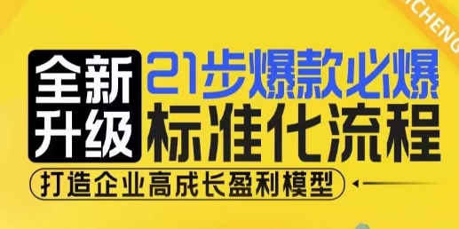 21步爆款必爆标准化流程，全新升级，打造企业高成长盈利模型-铜臭网