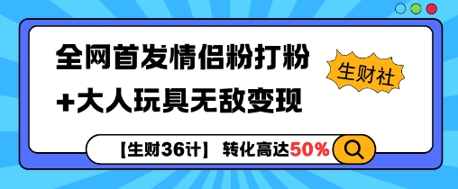 【生财36计】全网首发情侣粉打粉+大人玩具无敌变现-铜臭网