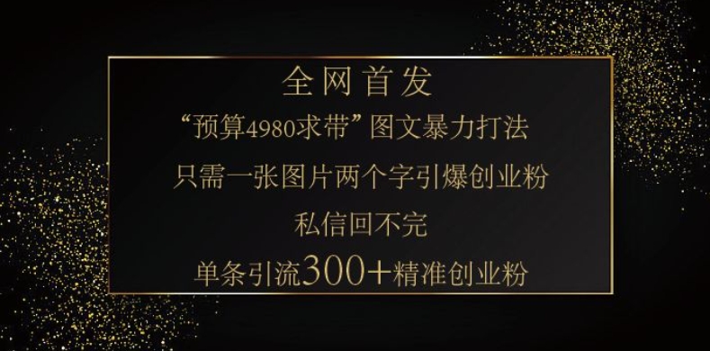 小红书神奇图片引流法，只需一张图，就能单条笔记凭借此方法，轻松引流 300 + 精准创业粉-铜臭网