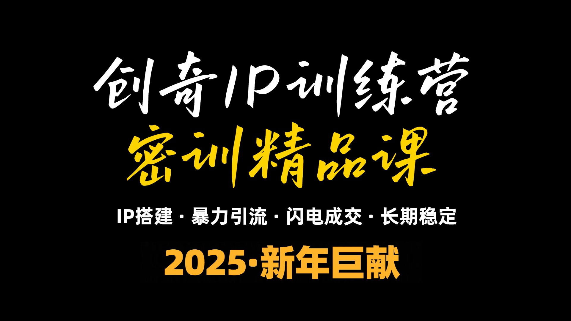 2025年“知识付费IP训练营”小白避坑年赚百万，暴力引流，闪电成交-铜臭网