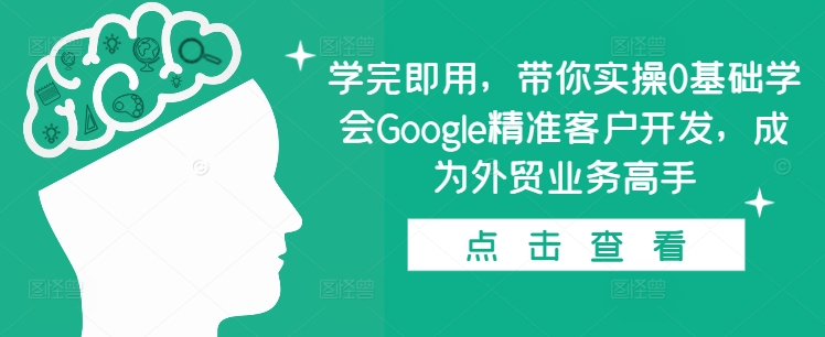 学完即用，带你实操0基础学会Google精准客户开发，成为外贸业务高手-铜臭网