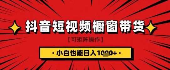 抖音短视频食品橱窗带货，小白轻松上手日入1k+【揭秘】-铜臭网