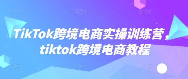 TikTok跨境电商实操训练营,tiktok跨境电商教程-铜臭网