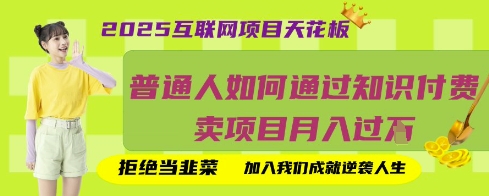 2025互联网项目天花板，普通人如何通过知识付费卖项目月入过W，拒绝当韭菜【揭秘】-铜臭网