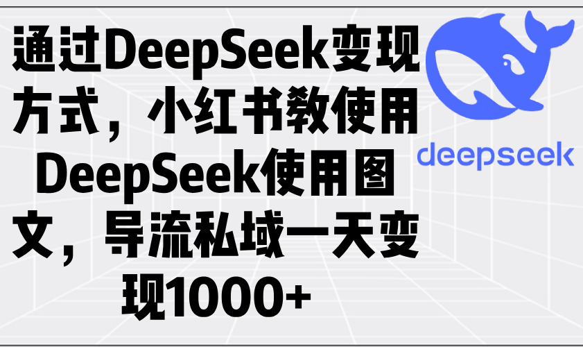通过DeepSeek变现方式，小红书教使用DeepSeek图文，导流私域一天变现1000+-铜臭网