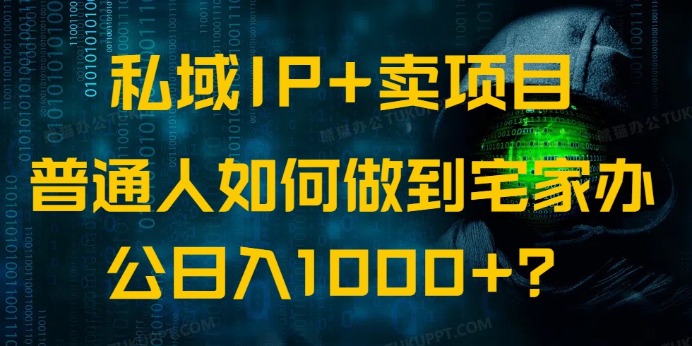 私域IP+卖项目，普通人如何做到宅家办公实现日入1000+-铜臭网