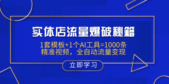 实体店流量爆破秘籍：1套模板+1个AI工具=1000条精准视频，全自动流量变现-铜臭网