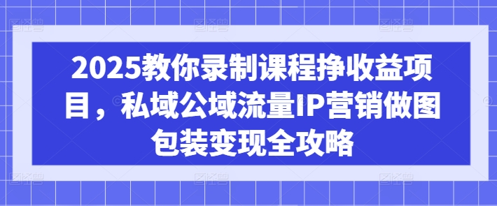 2025教你录制课程挣收益项目,私域公域流量IP营销做图包装变现全攻略-铜臭网