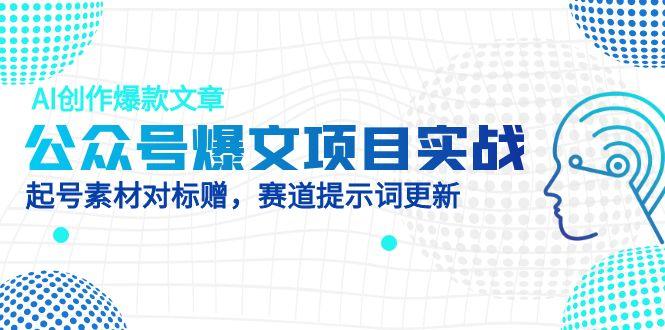 公众号爆文项目实战，AI创作爆款文章，起号素材对标赠(附赛道AI提示词-铜臭网
