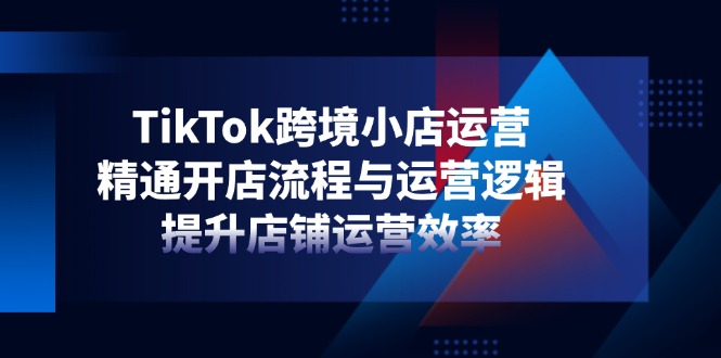 TikTok跨境小店运营，精通开店流程与运营逻辑，提升店铺运营效率-铜臭网