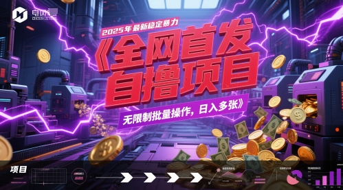 全网首发，2025年最新稳定暴力全自动自撸项目，无限制批量操作，日入多张【揭秘】-铜臭网