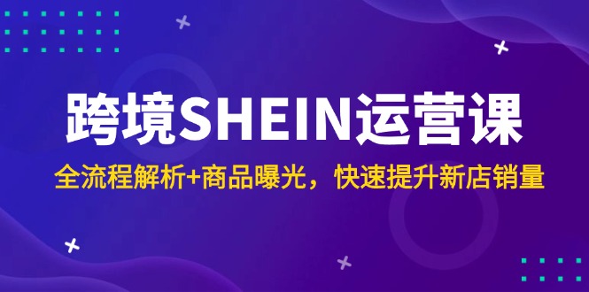 跨境SHEIN运营课，全流程解析+商品曝光，快速提升新店销量-铜臭网