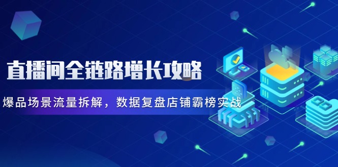 直播间全链路增长攻略，爆品场景流量拆解，数据复盘店铺霸榜实战-铜臭网