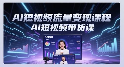 Ai短视频流量变现课程,Ai短视频带货课-铜臭网