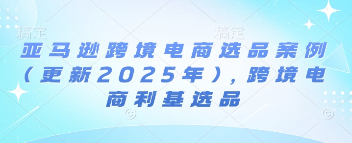 亚马逊跨境电商选品案例(更新2025年4月)，跨境电商利基选品-铜臭网