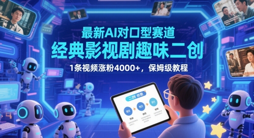 最新AI对口型赛道，经典影视剧趣味二创，1条视频涨粉4000+，保姆级教程-铜臭网
