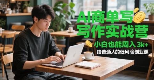 AI商单写作实战营，小白也能周入3k+，给普通人的低风险创业课-铜臭网