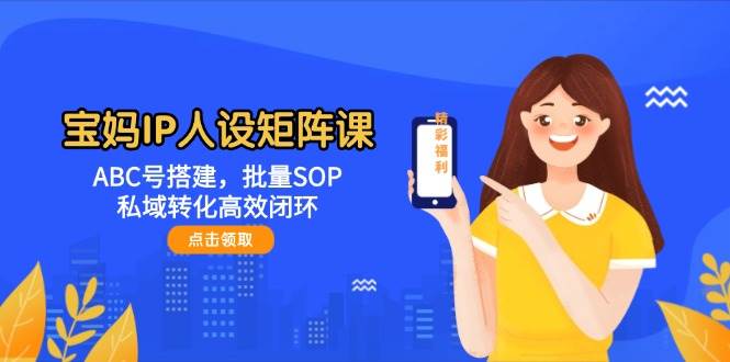 宝妈IP人设矩阵课：ABC号搭建，批量SOP，私域转化高效闭环-铜臭网