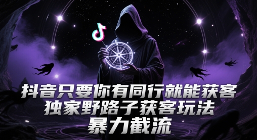 抖音只要你有同行就能获客，独家野路子获客玩法，暴力截流【揭秘】-铜臭网