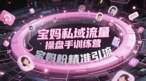 宝妈私域流量操盘手训练营，宝妈粉精准引流-铜臭网