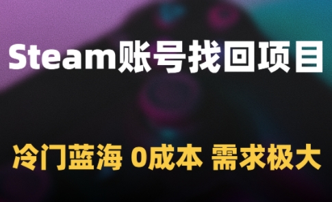 Steam账号找回项目，冷门蓝海，0成本，需求极大-铜臭网