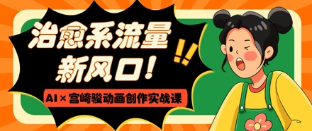 治愈系流量新风口，AI+宫崎骏动画创作实战课，从0到1打造爆款视频-铜臭网