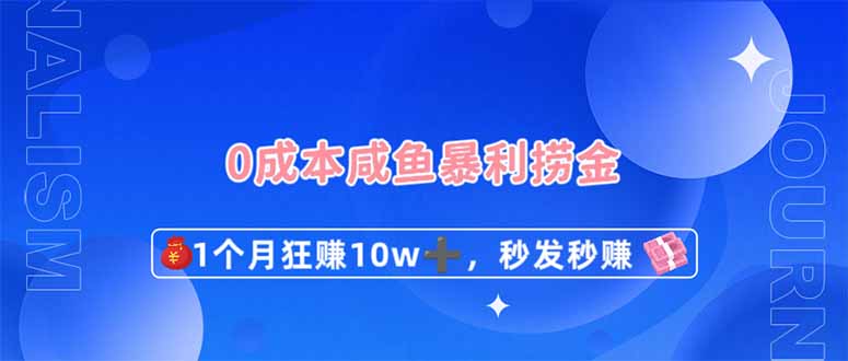 0成本闲鱼暴利捞金，1个月狂赚10W+，秒发秒赚新玩法-铜臭网