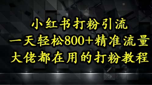 小红书打粉引流，一天轻松500+精准流量，大佬都在用的打粉教程-铜臭网