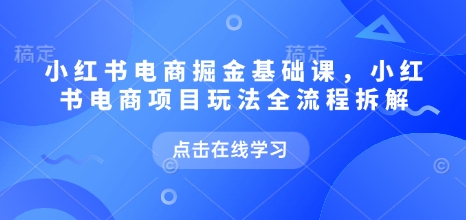 小红书电商掘金课，小红书电商项目玩法全流程拆解(更新5月)-铜臭网