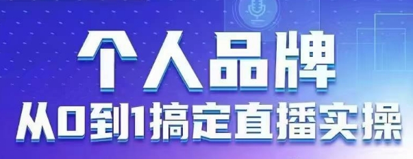 个人品牌：从0到1搞定直播实操，用直播为你的个人品牌赋能，六大实操板块，放大个人影响力-铜臭网