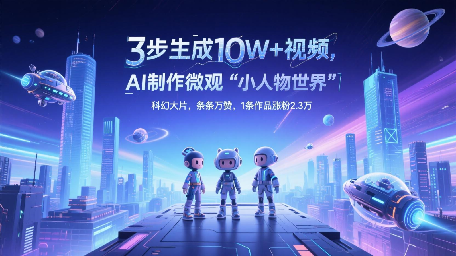 三步生成10W+视频，AI制作微观“小人物世界”科幻大片，条条万赞，1条作品涨粉2.3万-铜臭网