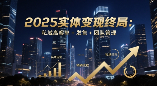 2025实体变现终局：私域高客单+发售+团队管理-铜臭网
