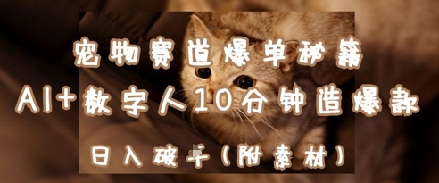 宠物赛道爆单秘籍：AI+数字人10分钟造爆款，日入1k-铜臭网