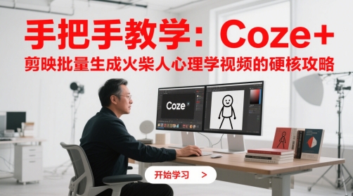手把手教学：Coze + 剪映批量生成火柴人心理学视频的硬核攻略-铜臭网