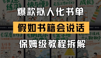 最新爆款拟人化书单玩法，假如书籍会说话，保姆级教程-铜臭网