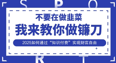 韭菜生涯终结者，我来教你做镰刀，2025如何通过“知识付费”实现财F自由【揭秘】-铜臭网