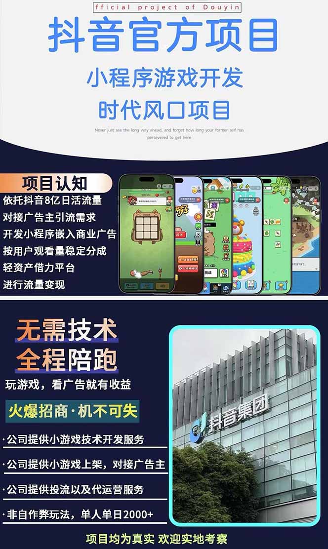 图片[1]-2025最热抖音官方项目 Ai时代风口项目小程序游戏开发 实测单个游戏日收…-铜臭网