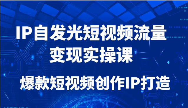 IP自发光短视频流量变现实操课，爆款短视频创作IP打造-铜臭网