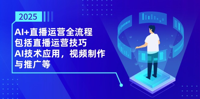 2025AI+直播运营全流程，包括直播运营技巧，AI技术应用，视频制作与推广等-铜臭网