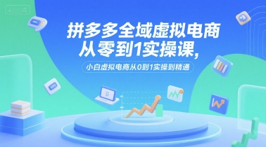 拼多多全域虚拟电商从零到1实操课，小白虚拟电商从0到1实操到精通-铜臭网