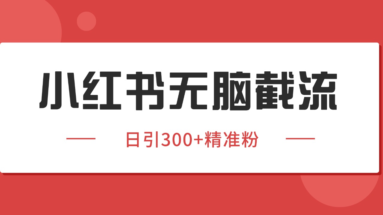 小红书截流同行客源,独家野路子获客玩法 日引200+暴力获客-铜臭网