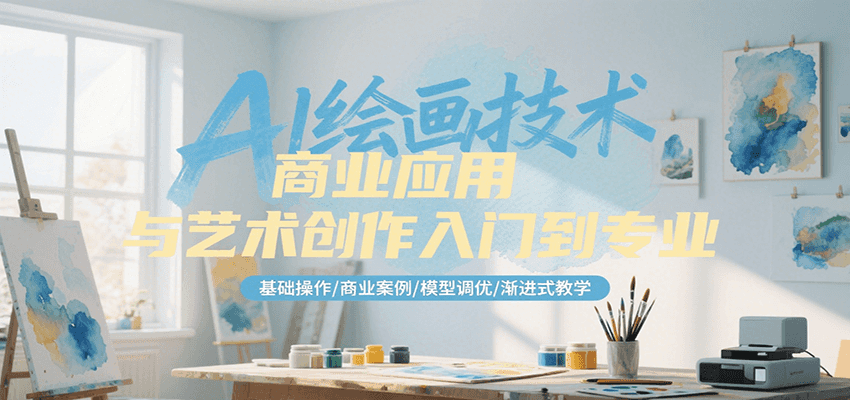 AI绘画技术商业应用与艺术创作入门到专业,基础操作/商业案例/模型调优/渐进式教学-铜臭网