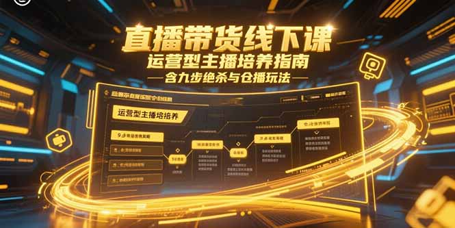 直播带货线下课，运营型主播培养指南，含九步绝杀与仓播玩法-铜臭网