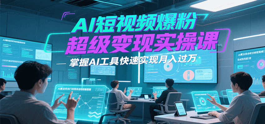 AI短视频爆粉超级变现实操课，掌握AI工具快速实现月入过万-铜臭网